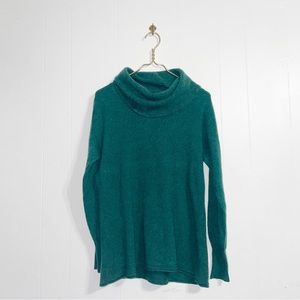 Nordstrom Collection Women's Sweater Size XL 100% Cashmere Cowl Neck Green